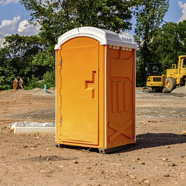 how often are the portable restrooms cleaned and serviced during a rental period in Lakeside City Texas